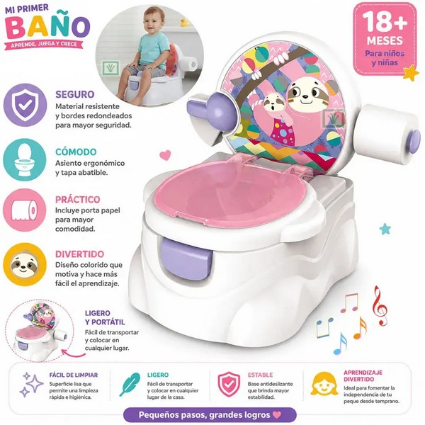 Продукт TEANTOYS - Детско гърне с капак, музика и поставка за тоалетна хартия - 0 - BG Hlapeta