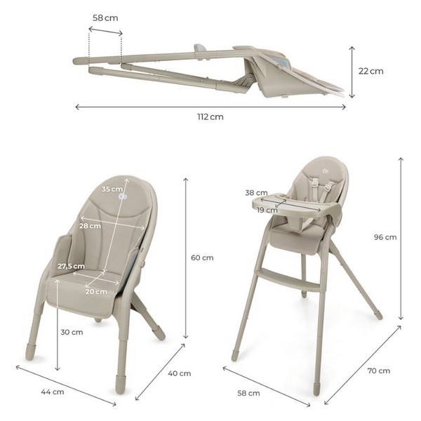 Продукт Kinderkraft DINNLY - Столче за хранене - 0 - BG Hlapeta