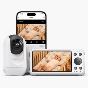 Momcozy BM04 - Двурежимен бебефон с камера, 5 инча 1080P Full HD