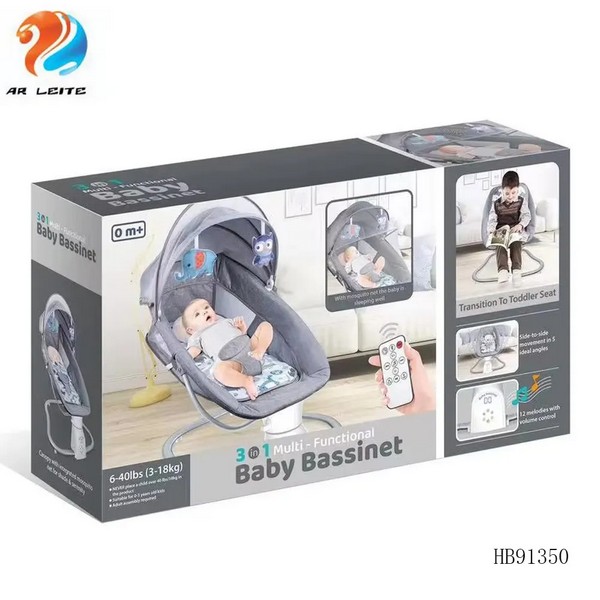 Продукт TEANTOYS - Електрическа бебешка люлка 3 в 1 с дистанционно управление - 0 - BG Hlapeta
