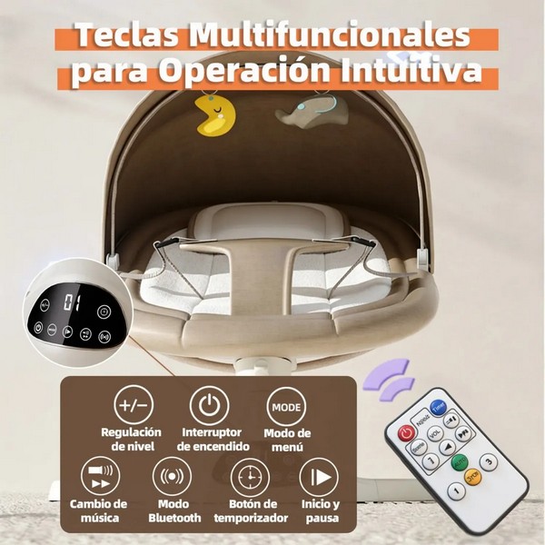 Продукт TEANTOYS - Електрическа бебешка люлка 5 скорости с Bluetooth и дистанционно управление - 0 - BG Hlapeta