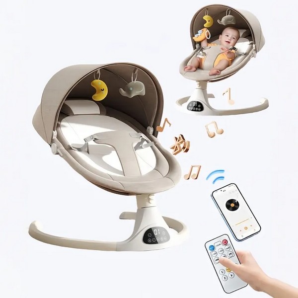 Продукт TEANTOYS - Електрическа бебешка люлка 5 скорости с Bluetooth и дистанционно управление - 0 - BG Hlapeta