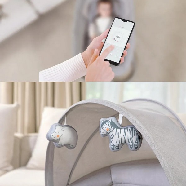 Продукт TEANTOYS - Електрическа бебешка люлка с автоматично люлеене, сенник и управление през телефон - 0 - BG Hlapeta