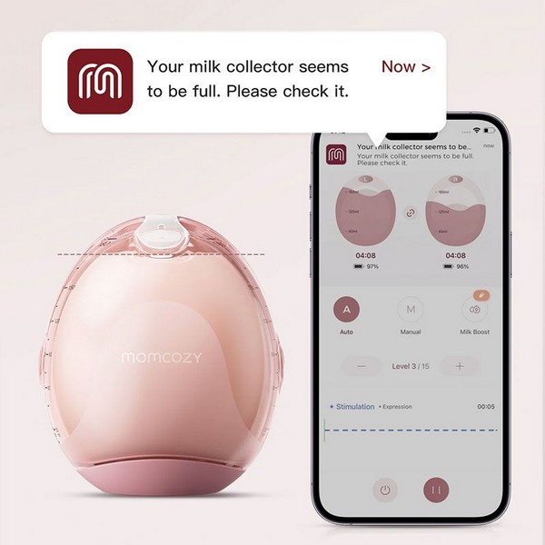 Продукт Momcozy Air 1 Ultra-slim - Смарт двойна електрическа помпа за кърма, с мобилно приложение - 0 - BG Hlapeta