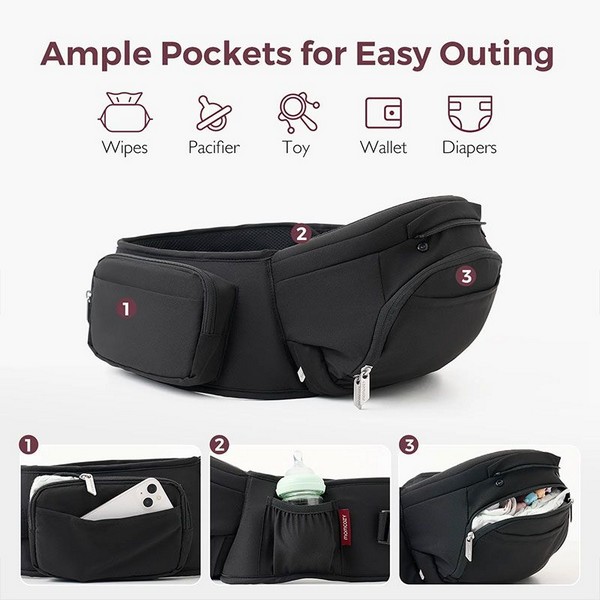 Продукт Momcozy Move2Fit - Ергономична раница 2 в 1, 0-36 месеца, Black - 0 - BG Hlapeta