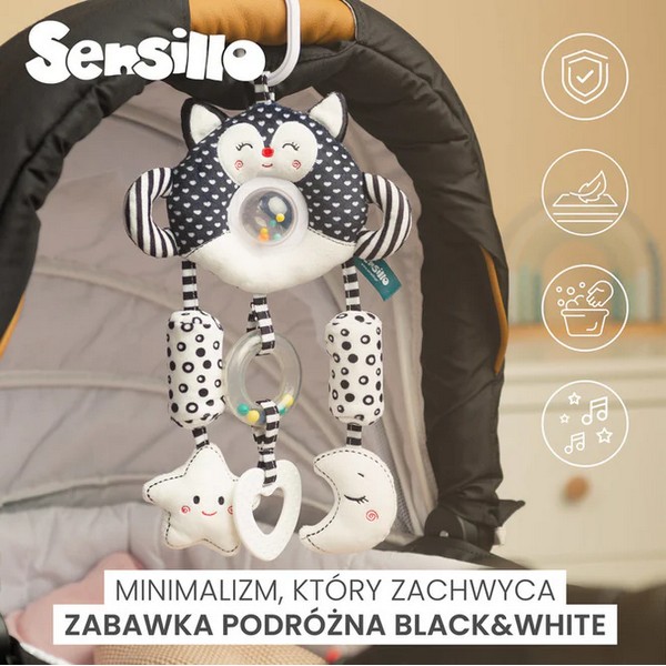 Продукт Sensillo - Черно-бяла играчка за количка - 0 - BG Hlapeta