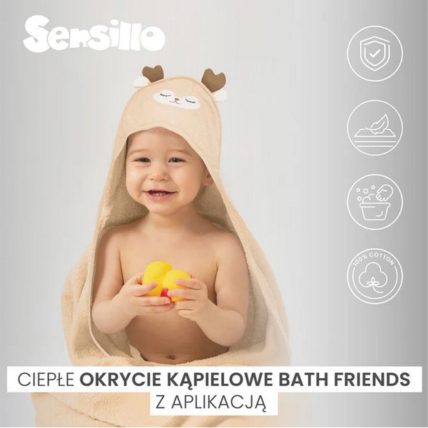 Продукт Sensillo - Бебешка хавлия с качулка 100х100 см - 0 - BG Hlapeta