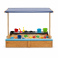 Продукт Ginger Home  Детски Дървен Пясъчник 3в1 с Кухня, Пейка и Сенник с UV Защита 110x114x110 см – Игра на Открито - 10 - BG Hlapeta