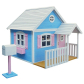 Продукт GINGER HOME - Голяма Дървена Детска Къща с Веранда, 194x229x210 см - 10 - BG Hlapeta
