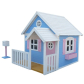 Продукт GINGER HOME - Голяма Дървена Детска Къща с Веранда, 194x229x210 см - 6 - BG Hlapeta