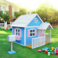 Продукт GINGER HOME - Голяма Дървена Детска Къща с Веранда, 194x229x210 см - 3 - BG Hlapeta
