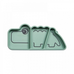 Done by Deer Stick and Stay Croco - Силиконова чиния с разделения и вакуум