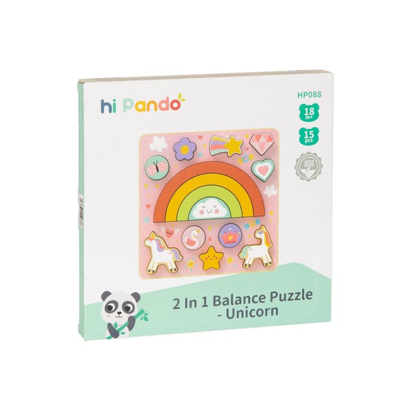 Продукт Hi Pando Unicorn - Дървен пъзел и игра за баланс 2в1 - 0 - BG Hlapeta