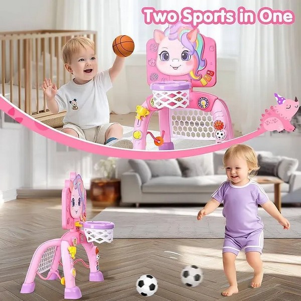 Продукт TEANTOYS - Интерактивен спортен център 2 в 1 – Баскетболен кош, футболна врата - 0 - BG Hlapeta