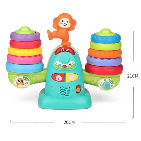 Продукт TEANTOYS - Интерактивна музикална везна с цветни рингове и маймунка - 0 - BG Hlapeta
