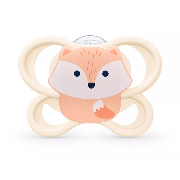Продукт NUK Perfect Match AIR - биберон залъгалка, силикон, 0-2 мес., 2 бр. Лисица/Мече - 0 - BG Hlapeta