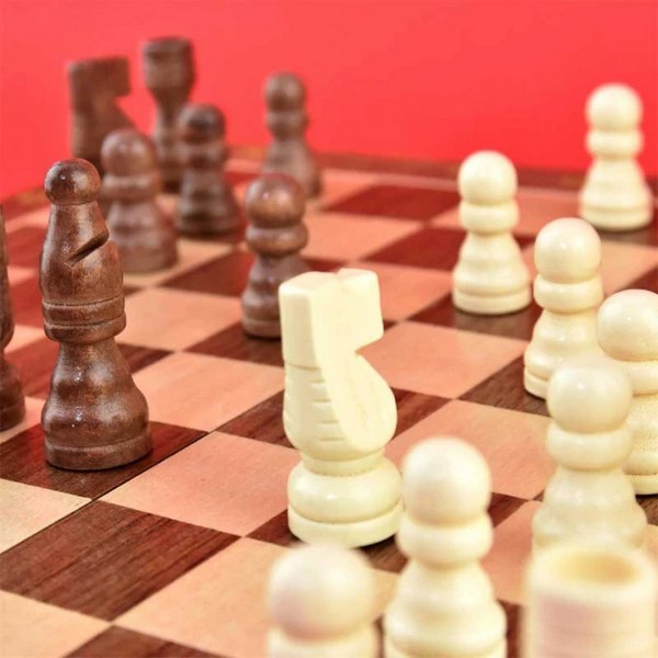 Продукт Robe Toy - Класически дървен шах с фигури, за деца, 29 см - 0 - BG Hlapeta