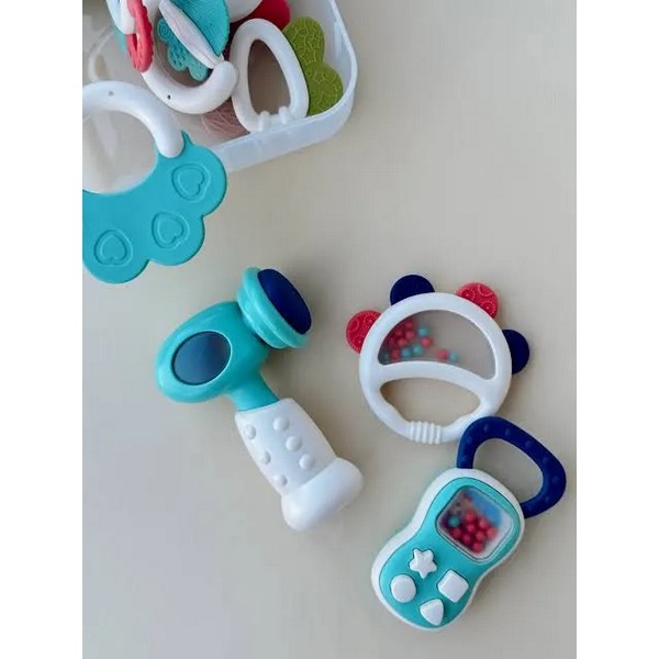 Продукт TEANTOYS - Комплект бебешки дрънкалки и гризалки 12 части в куфарче - 0 - BG Hlapeta