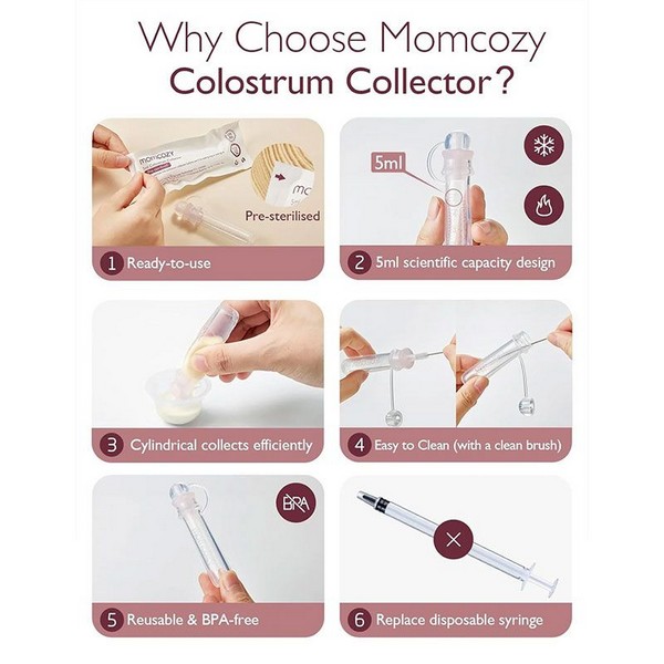 Продукт Momcozy - Комплект контейнери за коластра  6 броя, 5 мл - 0 - BG Hlapeta