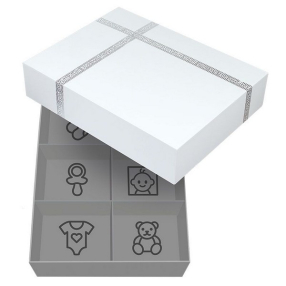 Dooky - Комплект кутия за бебешки съкровища и орнамент с отпечатък за ръчичка или краче