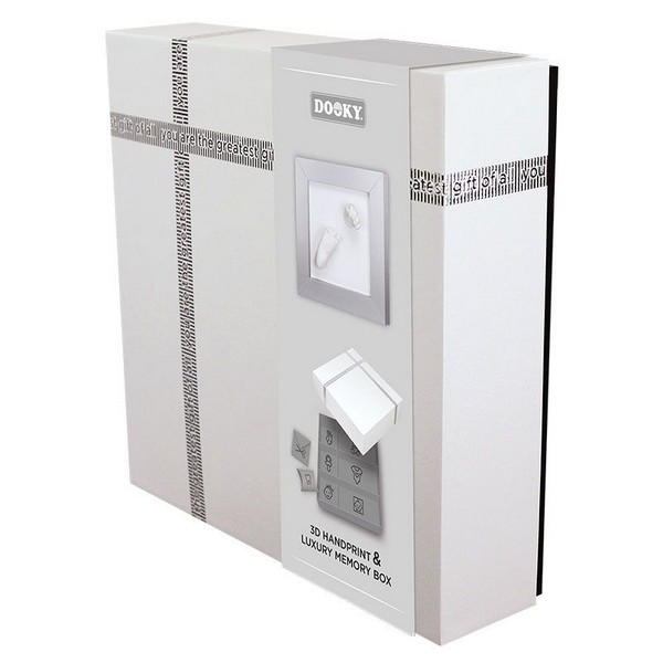 Продукт Dooky - Комплект кутия за бебешки съкровища и 3D отпечатък за бебе за ръчичка и краче с рамка - 0 - BG Hlapeta