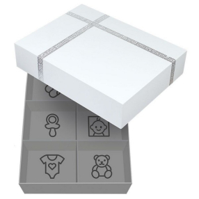 Dooky - Комплект кутия за бебешки съкровища и отпечатък за бебе за ръчичка или краче с рамка за снимка