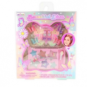 Robe Toy - Комплект от блестящи сенки, шноли и лепящи се обеци за лесно и красиво преобразяване Robe Toy - Комплект от блестящи сенки, шноли и лепящи се обеци за лесно и красиво преобразяване