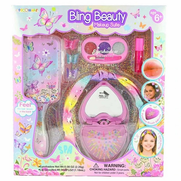 Robe Toy - Козметичен комплект за грим и прическа с аксесоари, за деца, 8 части