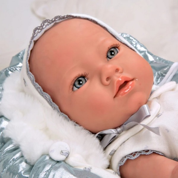 Продукт Arias Бория - Кукла-бебе с блестящо сиво одеялце и биберон, 38 см. - 0 - BG Hlapeta