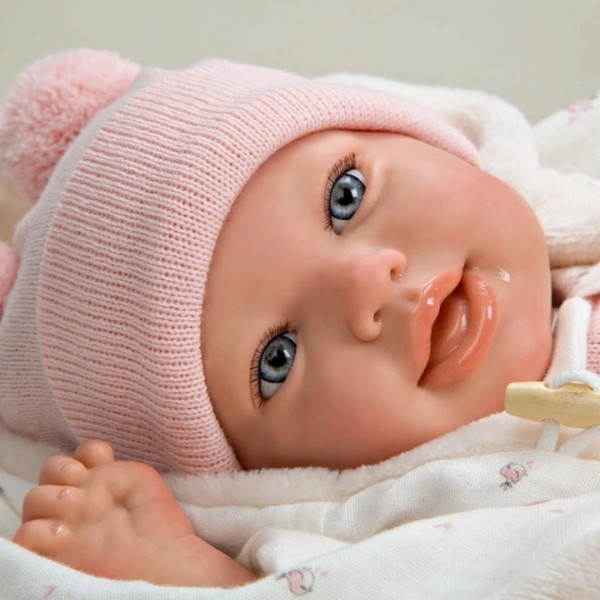 Продукт Arias Кукла-бебе в розово вълнено боди с аксесоари, 45 см. - 0 - BG Hlapeta