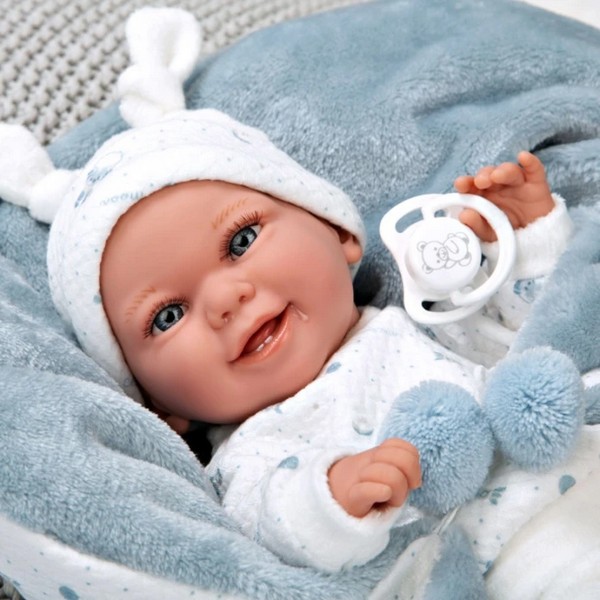 Продукт Arias - Кукла-бебе със синьо одеялце, реално тегло, 35 см - 0 - BG Hlapeta