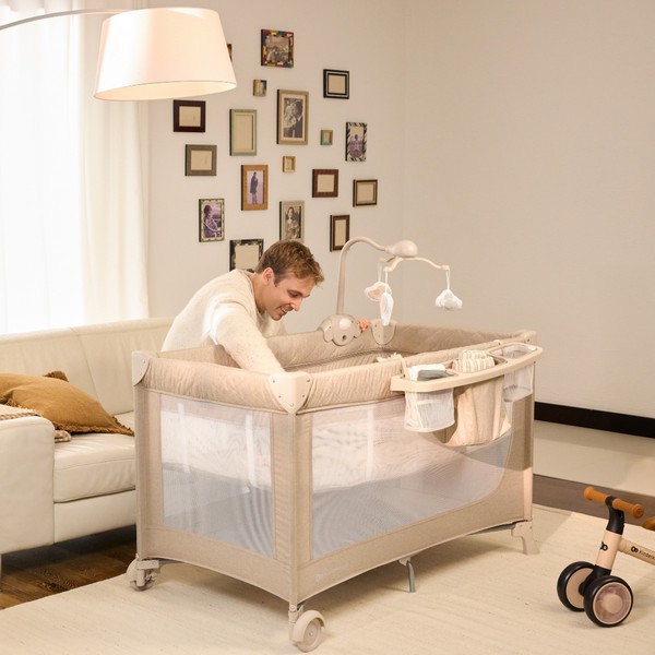 Продукт Kinderkraft LEODY UP - Сгъваема бебешка кошара с аксесоари - 0 - BG Hlapeta