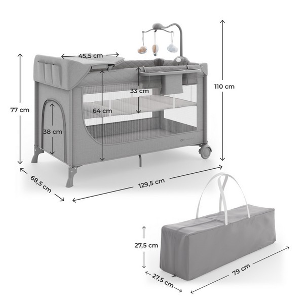 Продукт Kinderkraft LEODY UP - Сгъваема бебешка кошара с аксесоари - 0 - BG Hlapeta