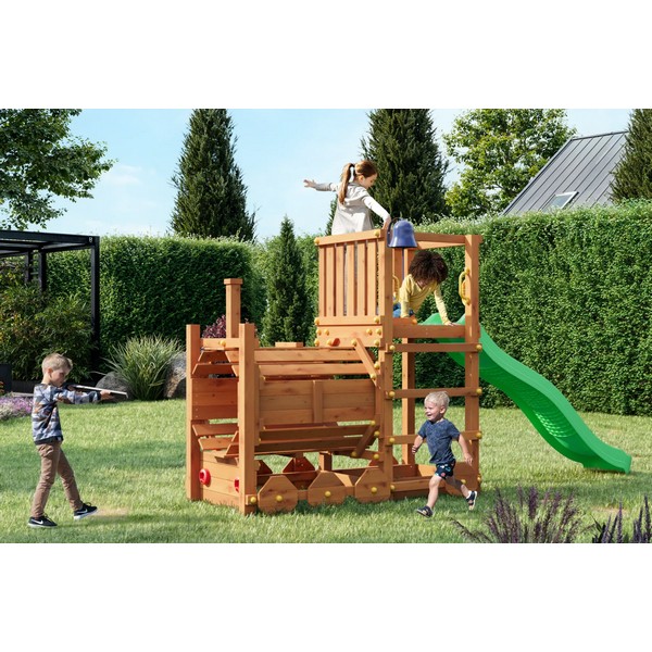 Fungoo LOCO - Дървен локомотив с пързалка