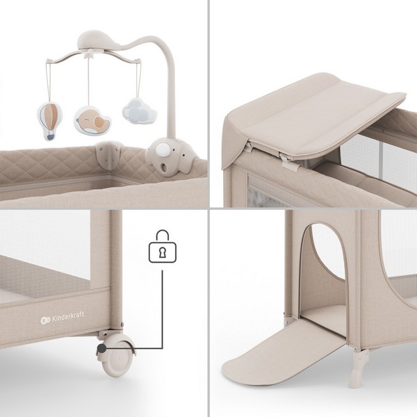 Продукт Kinderkraft LEODY UP - Сгъваема бебешка кошара с аксесоари - 0 - BG Hlapeta