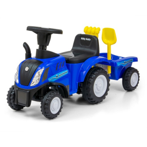 Milly Mally New Holland T7 с ремарке - Детски трактор за бутане