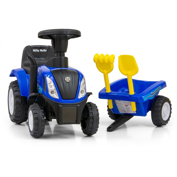 Продукт Milly Mally New Holland T7 с ремарке - Детски трактор за бутане - 0 - BG Hlapeta