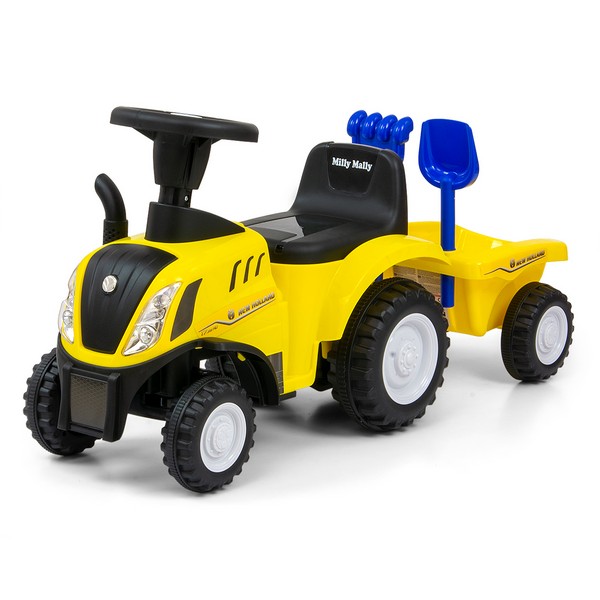 Продукт Milly Mally New Holland T7 с ремарке - Детски трактор за бутане - 0 - BG Hlapeta