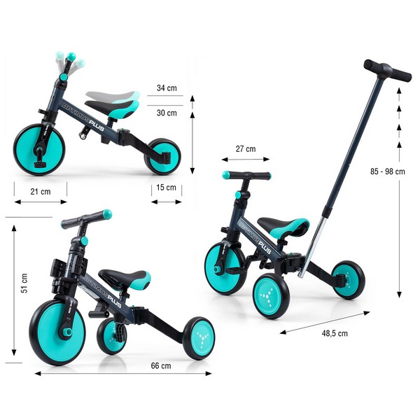 Продукт Milly Mally Optimus Plus - Детска триколка 4 в 1 - 0 - BG Hlapeta