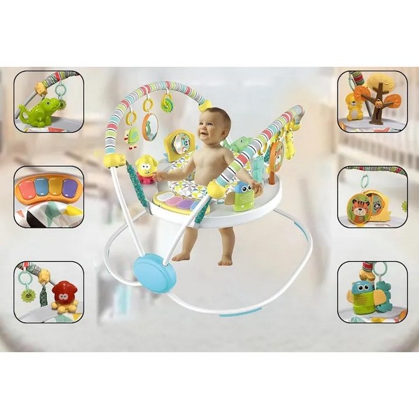 Продукт TEANTOYS - Многофункционален бебешки бънджи активен център с музика и играчки - 5 нива на височина - 0 - BG Hlapeta