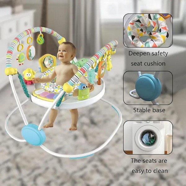 Продукт TEANTOYS - Многофункционален бебешки бънджи активен център с музика и играчки - 5 нива на височина - 0 - BG Hlapeta