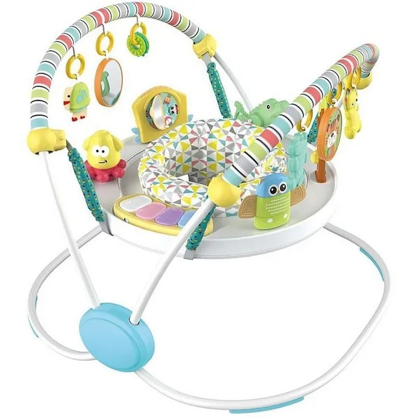 TEANTOYS - Многофункционален бебешки бънджи активен център с музика и играчки - 5 нива на височина