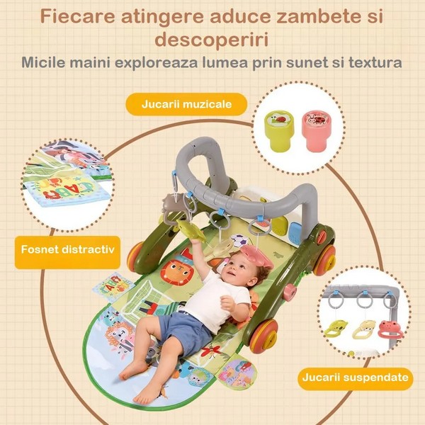 Продукт Мултифункционална бебешка проходилка 7 в 1 – активен център, буталка и люлка - 0 - BG Hlapeta