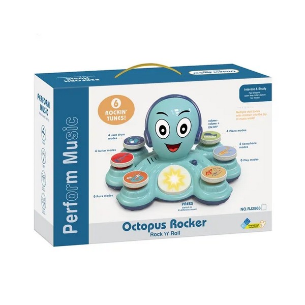 Продукт TEANTOYS Октопод - Барабани и музикални инструменти със светлини - 0 - BG Hlapeta
