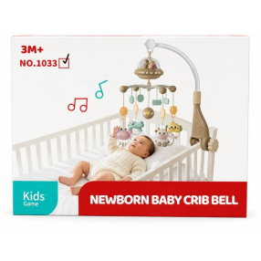 TEANTOYS - Музикална въртележка за бебешка кошара с проектор, нощна светлина и играчки