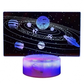 Robe Toy Слънчевата система - Нощна детска 3D LED лампа, променящи се цветове, 20 см