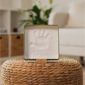 Petit ARTichaut - Правоъгълна метална кутия за бебешки отпечатък със стойка
