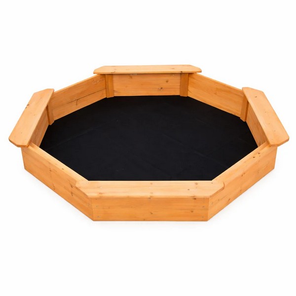 Продукт GINGER HOME - Детски дървен пясъчник – 8-странен модел с 4 седалки, 134.5×134.5 см - 0 - BG Hlapeta