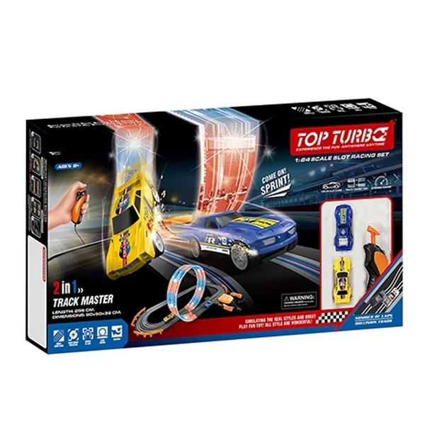 Продукт OCIE SOBA Slot Top Turbo - Светеща Състезателна Писта 2 Коли 1:64 295см. - 0 - BG Hlapeta