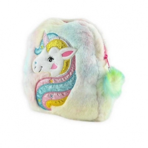 Robe Toy Цветен еднорог - Плюшена раничка за момиче, 32 см